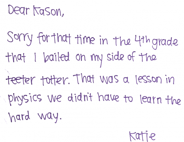 Overdue Apologies from Recess